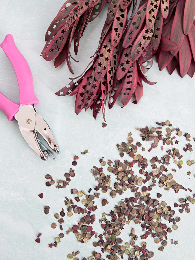 Wow, you can make your own confetti out of hole punching leaves!