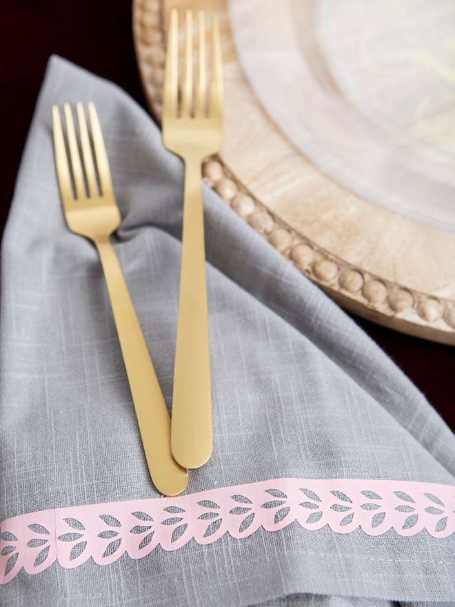 Personalize your own napkin rings and napkins for your wedding!