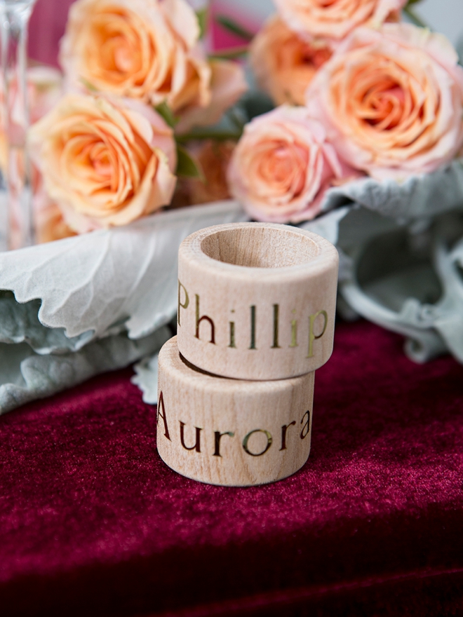 Personalize your own napkin rings and napkins for your wedding!