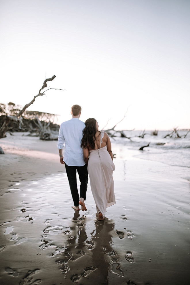 Dreamy Driftwood Beach Engagement Session
