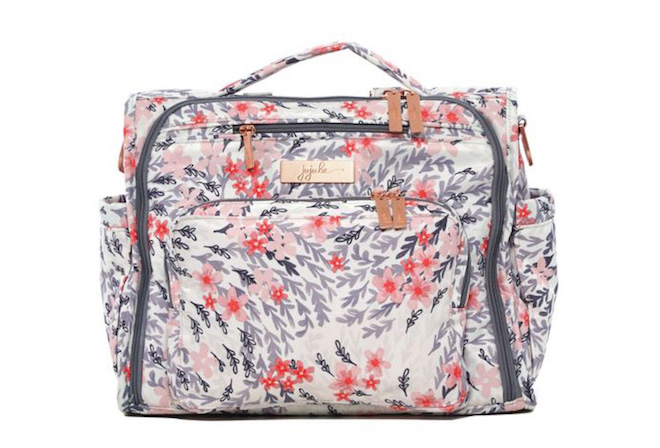 This diaper bag doesn't even look like one! This blossom print would be so cute for a girl.