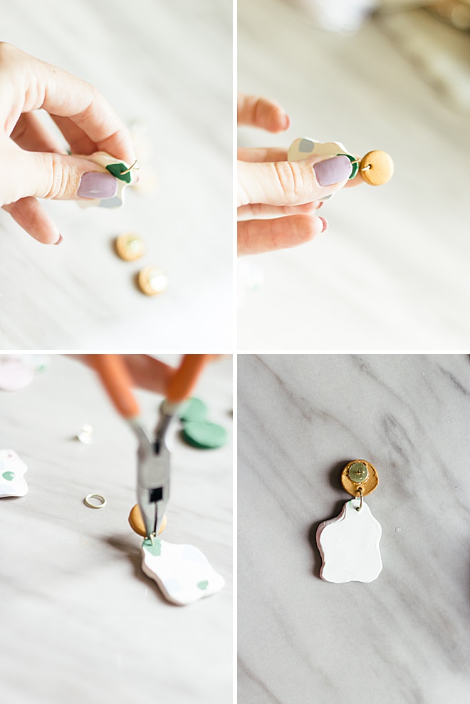 How CUTE are these DIY clay baked bridesmaid earrings?