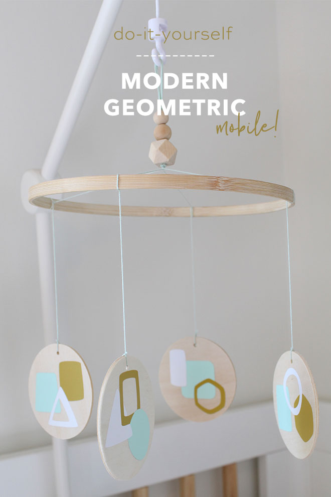 This DIY modern geometric nursery mobile is a must see!