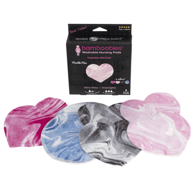 These marble nursing pads are so stylish and cute! They also work great AND are reusable. 