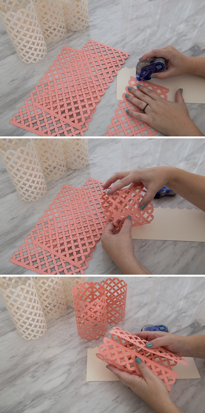 Making acetate and paper hurricane lanterns is ultra easy with Cricut!