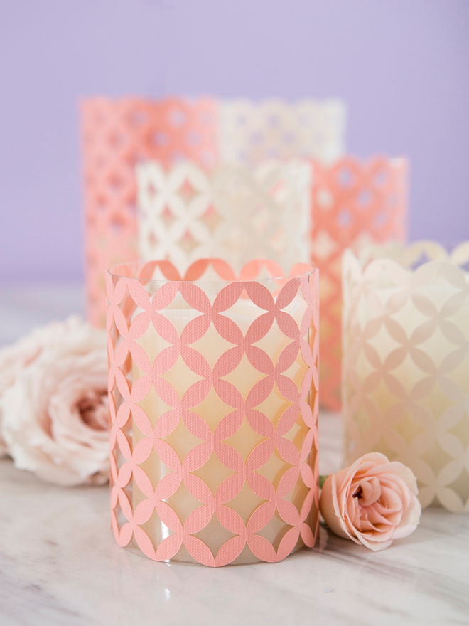Making acetate and paper hurricane lanterns is ultra easy with Cricut!