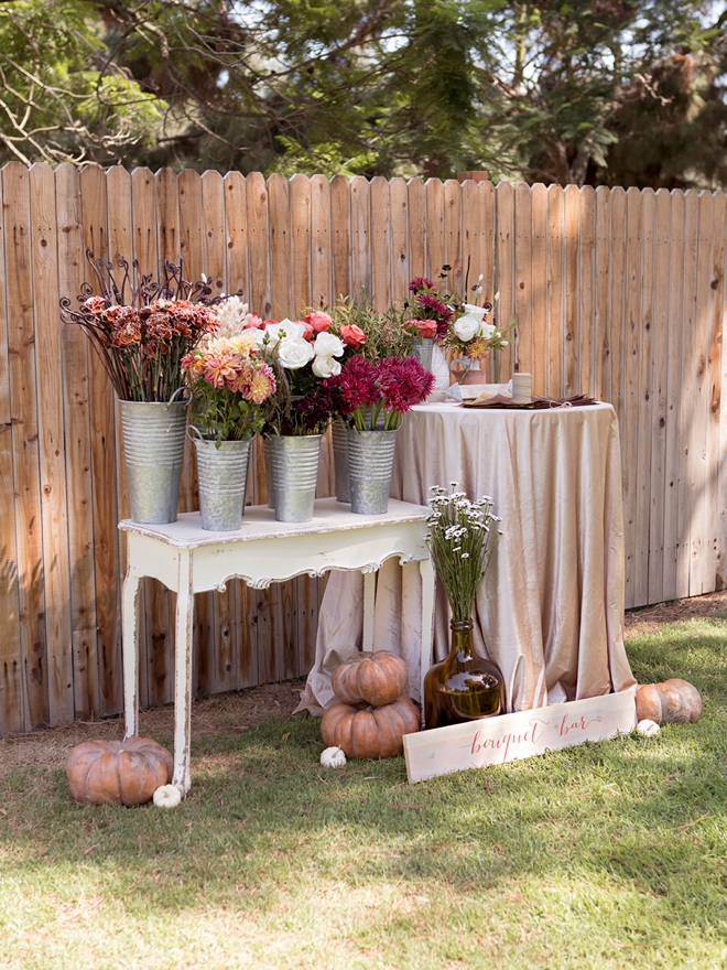 Create this gorgeous fall bouquet bar for your special event!