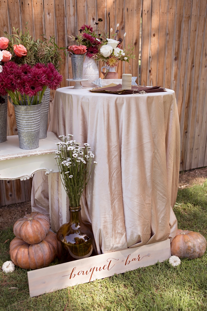Create this gorgeous fall bouquet bar for your special event!
