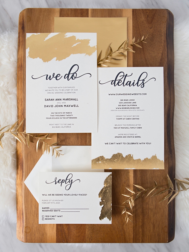Edit and print this entire wedding invitation suite for free!