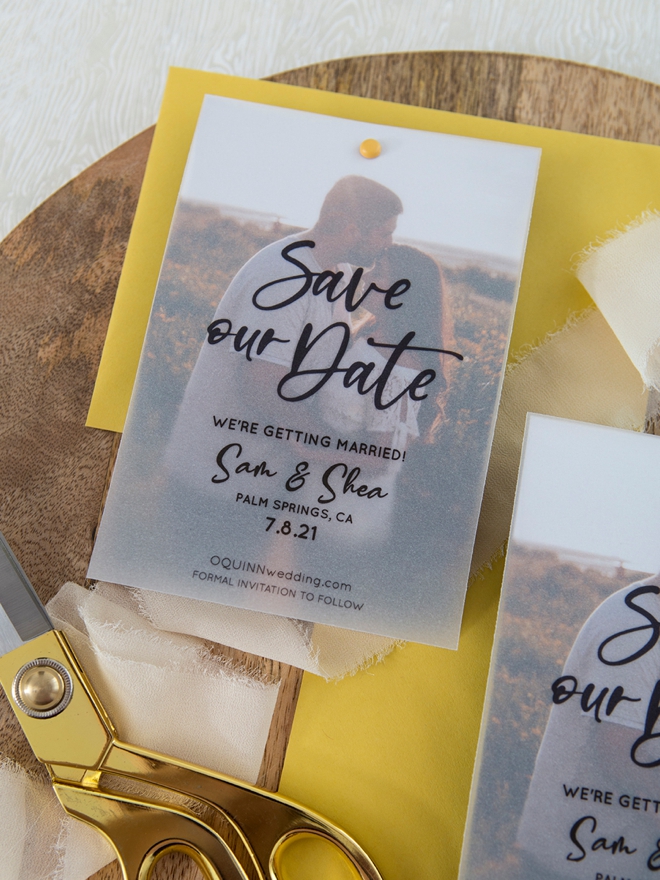Learn how to make your own photo magnet Save the Dates!