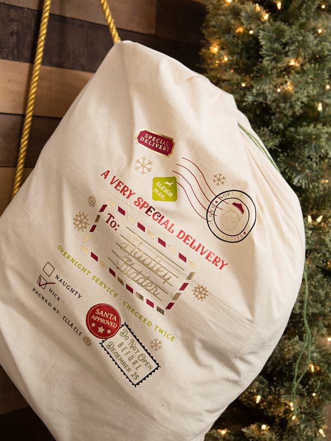 Use your Cricut to make these AMAZING personalized Santa bags!