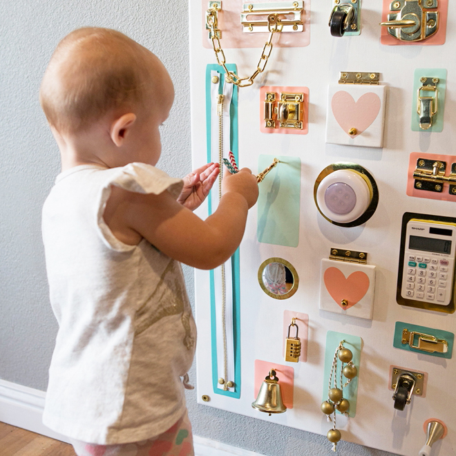 How To Make ADORABLE Toddler Busy Boards Without Power Tools!
