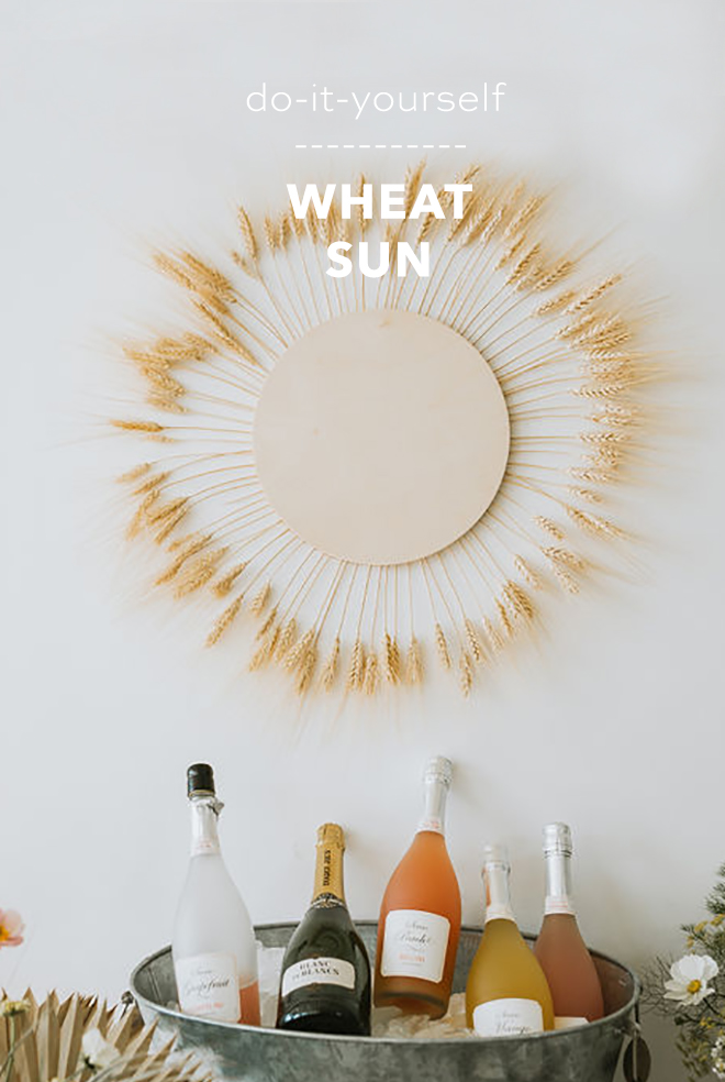 Charming DIY boho wheat sun.