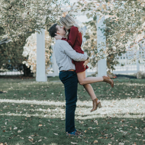 We're LOVING this Fall engagement session and this adorable Mr. and Mrs!