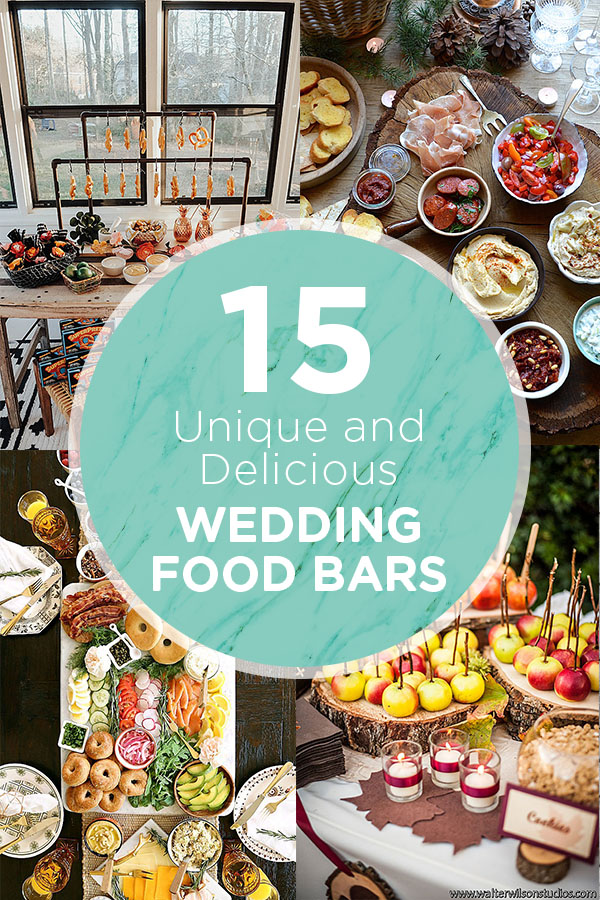 Make your day memorable with these 15 unique and delicious wedding food bar station ideas that your guests and you will love!