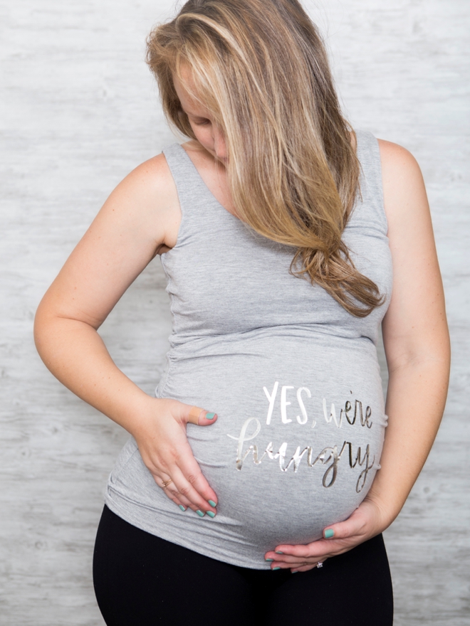 Yes, We're Hungry, funny pregnancy tank top!