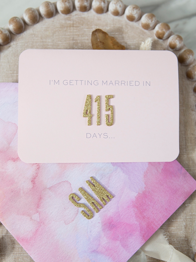 Add the number of days until you're getting married on these cards!