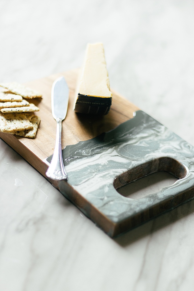 diy poured resin cheese board