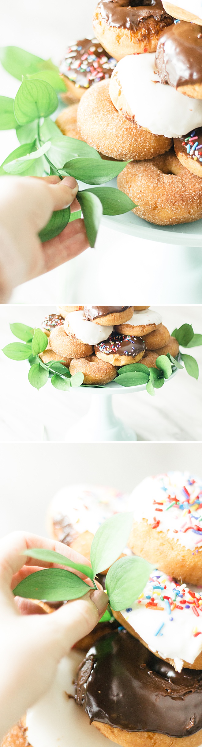 Learn how to make this simple and delicious DIY donut wedding cake!