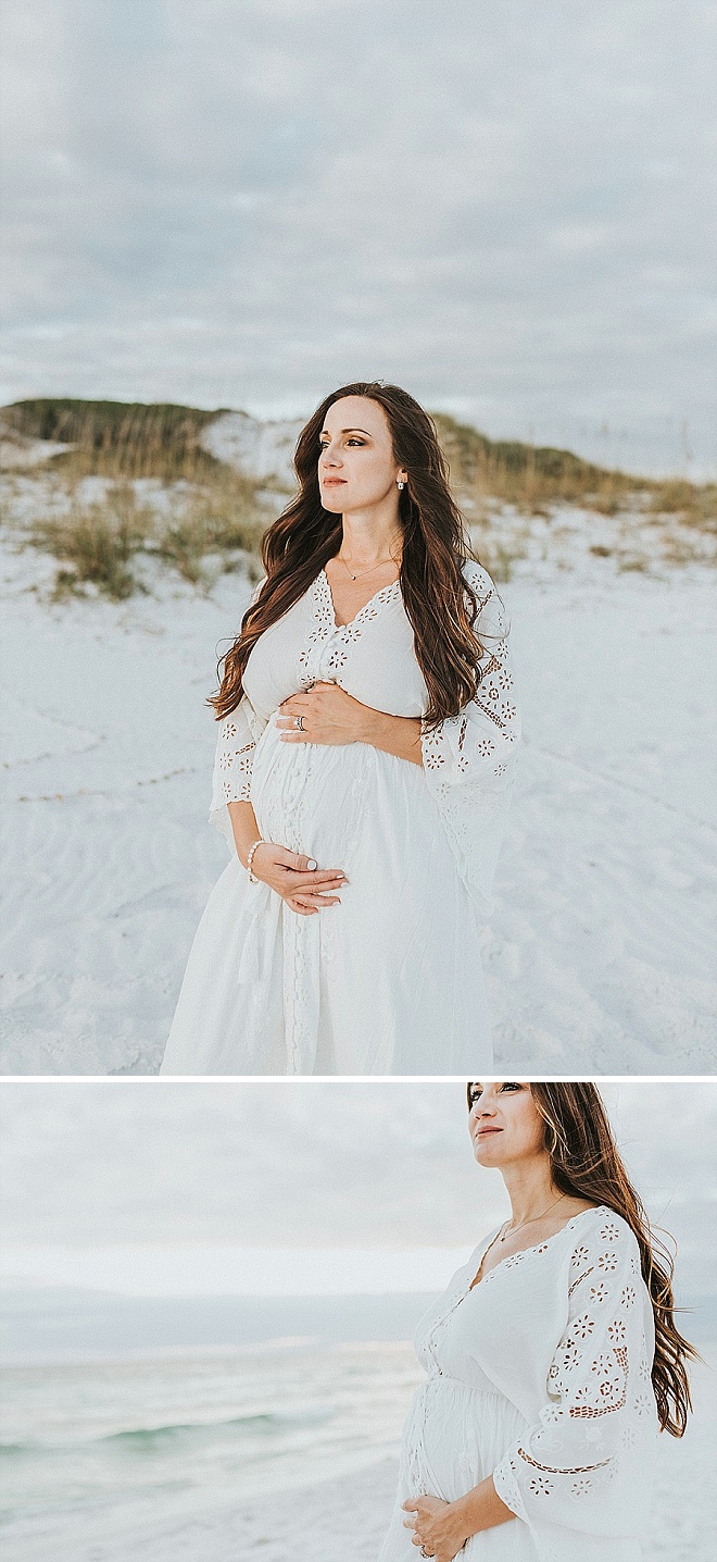 Gorgeous Boho Beach Maternity Portraits