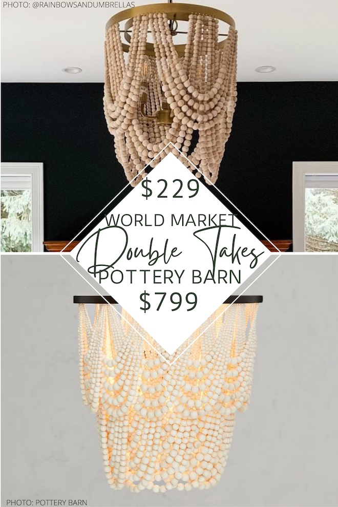 Looking for a Pottery Barn Amelia chandelier dupe? This beaded chandelier looks just like Pottery Barn but costs WAY less. Copycat decor is the way to go if you want to decorate on a budget and save money. #lighting #style #inspo #lookalike #knockoff