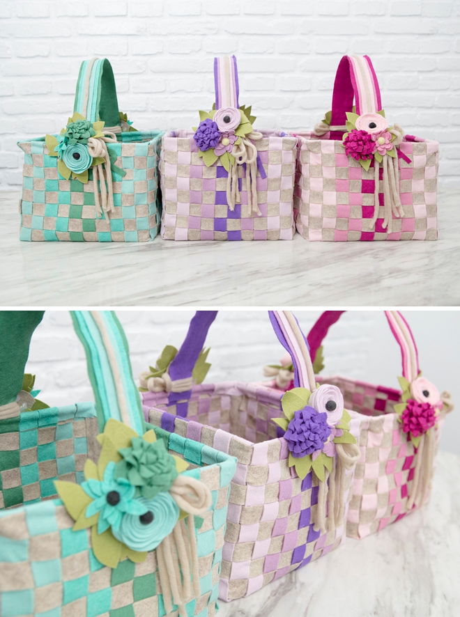 How to make the most beautiful felt Easter baskets from scratch!