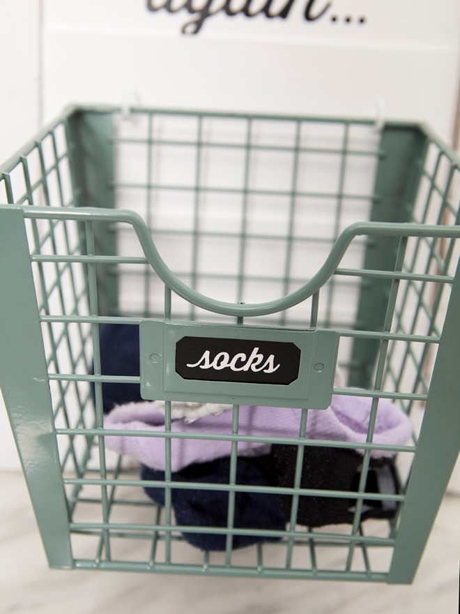 This DIY until we meet again, lost sock basket is adorable!