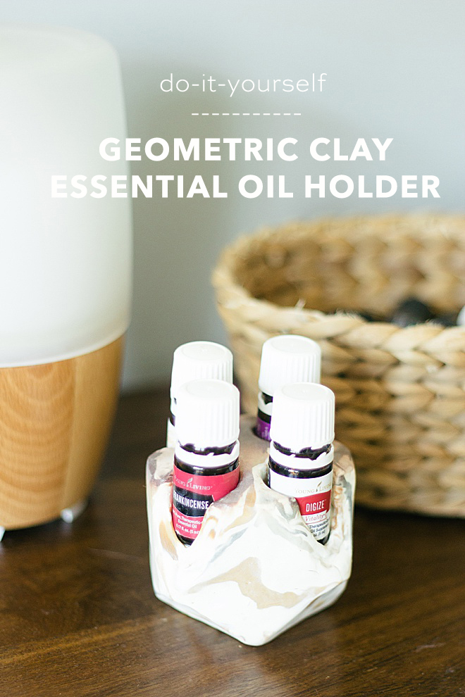 Tired of your favorite oils always being lost somewhere in your house? Now you can make a super cute essential oil holder from clay at home!