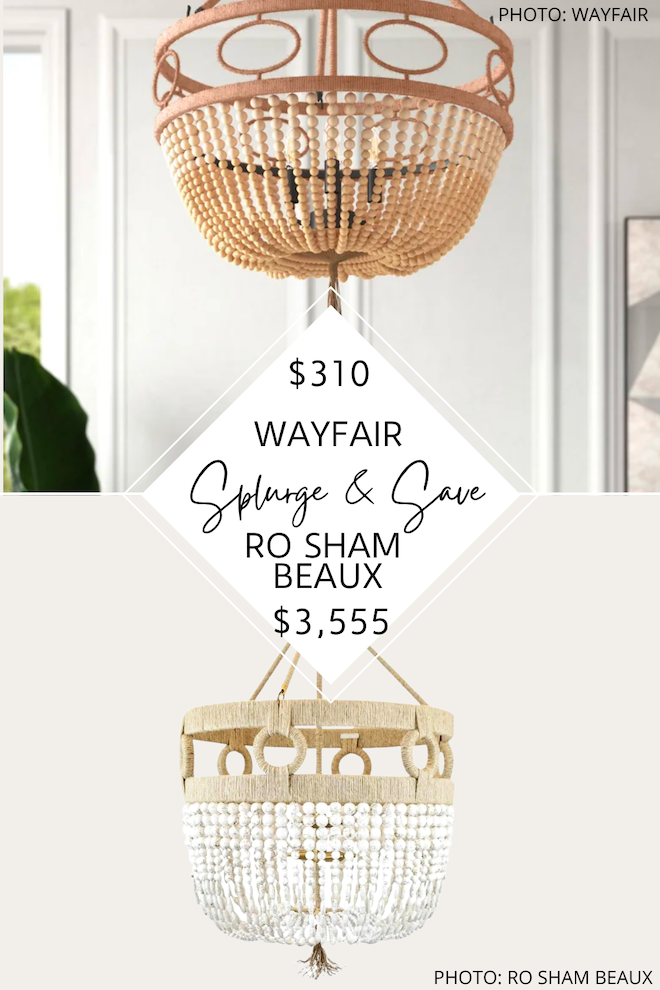   I finally found a Ro Sham Beaux Frankie Malibu Beaded Chandelier dupe! If you're looking for an affordable beaded chandelier, this coastal light is it. #inspo #decor #lighting #design #bedroom #kitchen #diningroom #livingroom #dupes