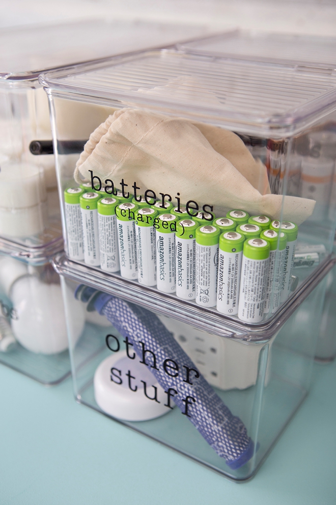 Organize your hall closet with personalized bins!