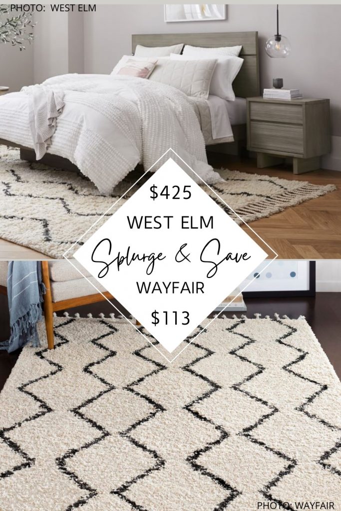 This West Elm Souk wool rug dupe is everything! If you love Moroccan rugs and West Elm style, you've got to see this look for less. #inspo #decor #design #dupes