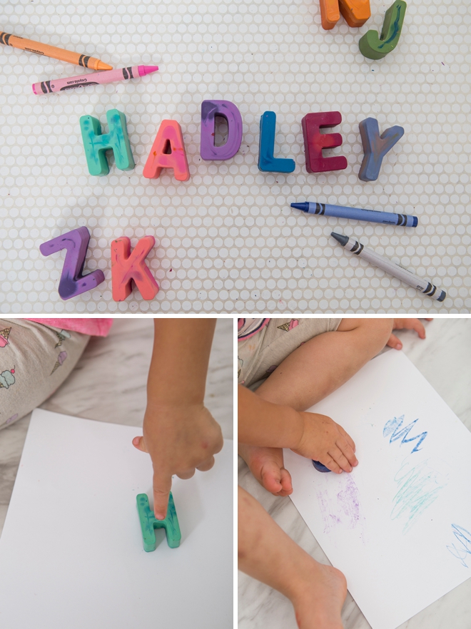 Melt down old crayons to turn them into these gorgeous alphabets!