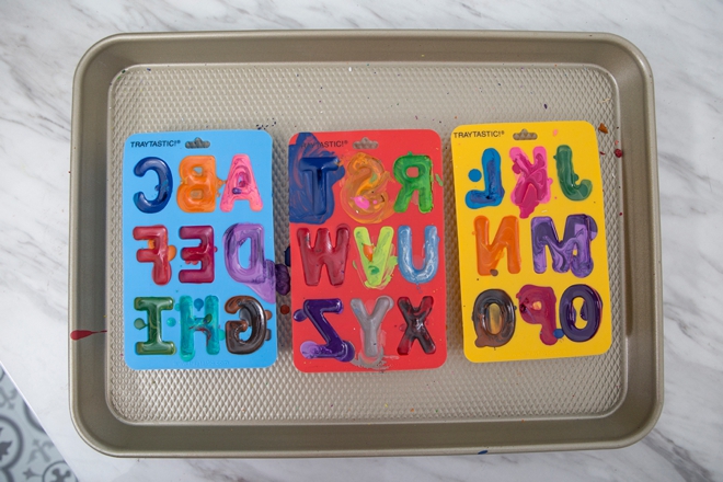 How to make marbled alphabet crayons!