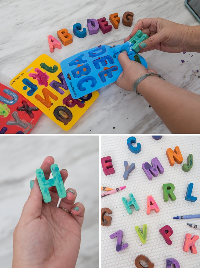 Melt down old crayons to turn them into these gorgeous alphabets!