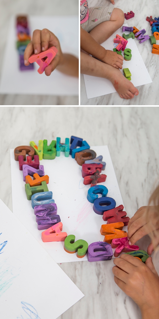 Melt down old crayons to turn them into these gorgeous alphabets!