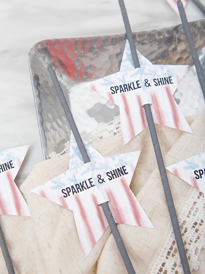 Free printable sparkler tags for 4th of July!