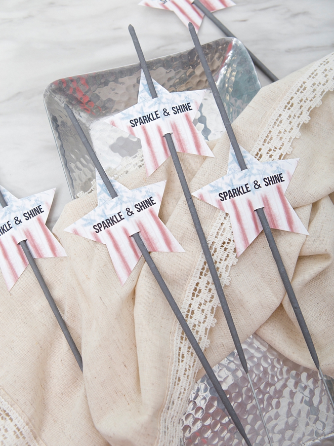 Free printable sparkler tags for 4th of July!