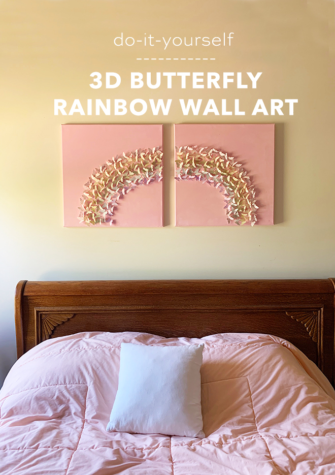 Check out this darling DIY rainbow wall art