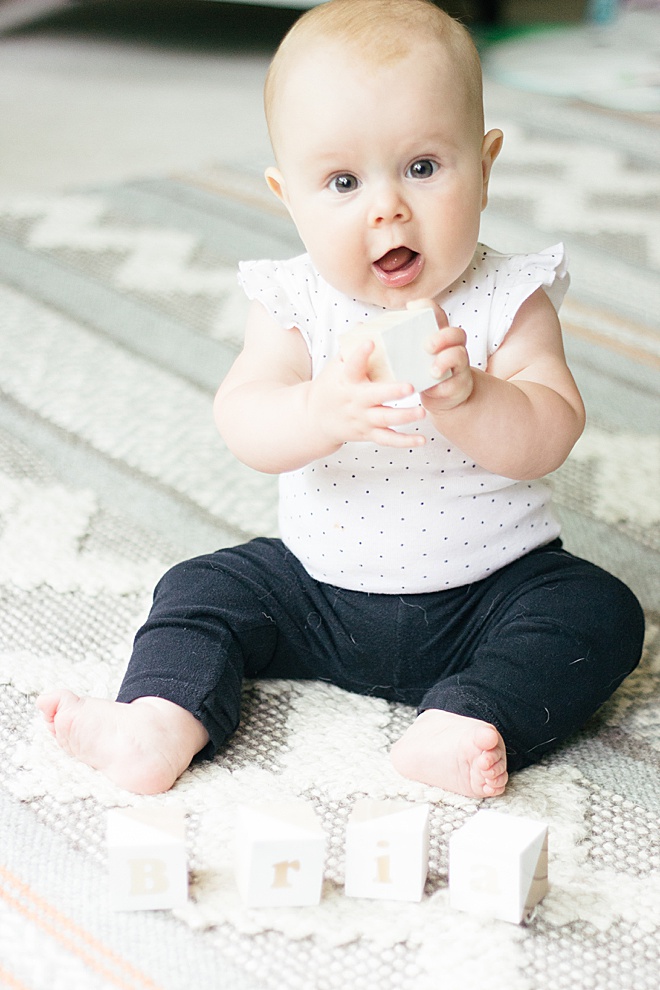 I love watching my baby learn to play every single day. Learn how to make these simple wood blocks on the blog!