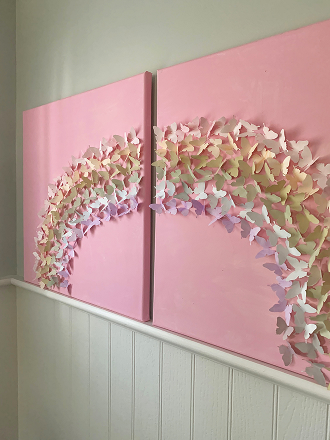 Check out this darling DIY rainbow wall art