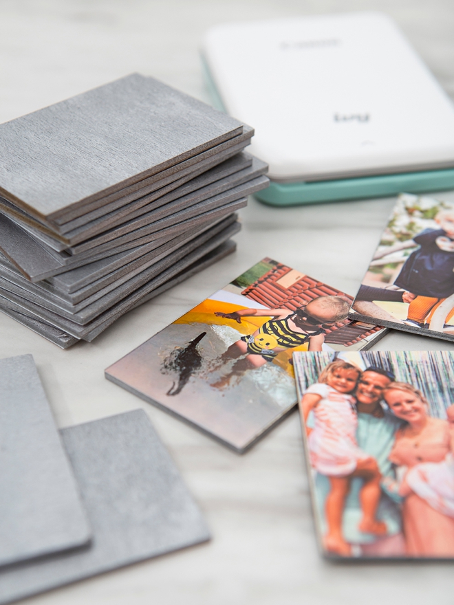 This DIY photo memory matching game is SUPER easy to make!