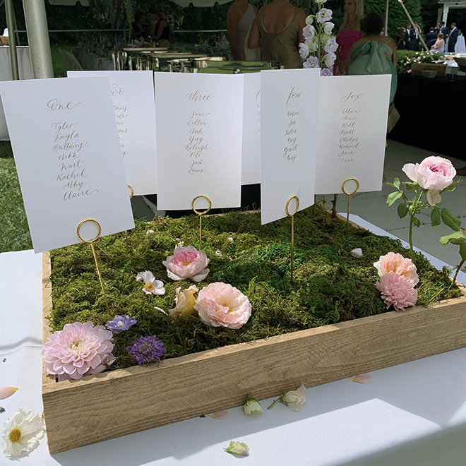 You have to see this DIY seating display, perfect for a garden wedding.