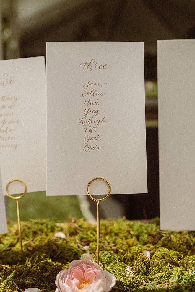 DIY creative seating chart display perfect for a garden wedding