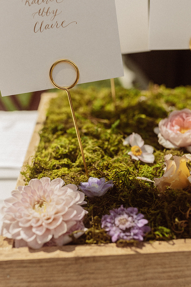 DIY creative seating chart display perfect for a garden wedding