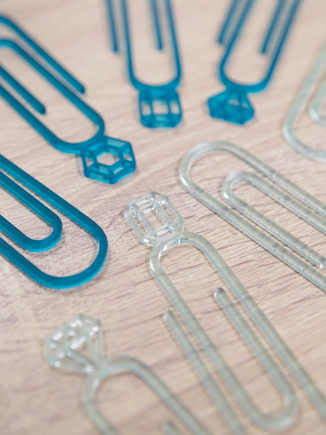 Make these gorgeous acrylic gemstone paper clips with your Glowforge!