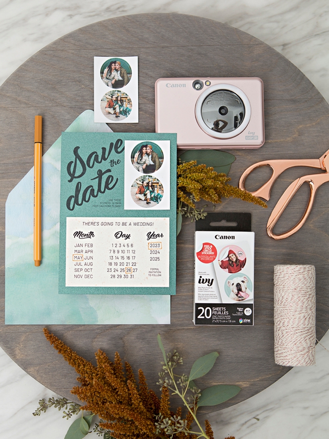 We used our new Canon IVY Cliq+ 2 to make these calendar-style Save the Dates!