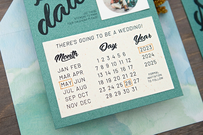 Print these Save the Dates with calendar stickers for FREE!