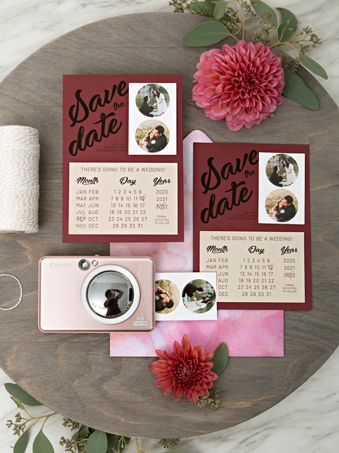 We used our new Canon IVY Cliq+ 2 to make these calendar-style Save the Dates!