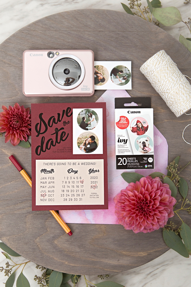 Print these Save the Dates with calendar stickers for FREE!