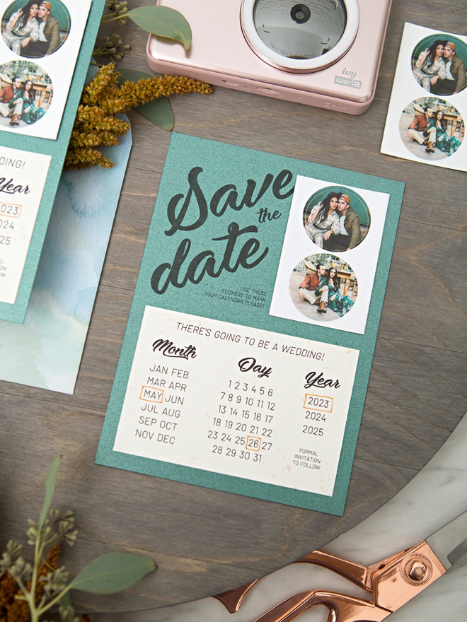 Learn how to make these adorable calendar sticker Save the Dates!